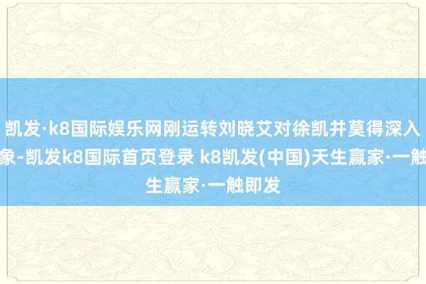 凯发·k8国际娱乐网刚运转刘晓艾对徐凯并莫得深入的印象-凯发k8国际首页登录 k8凯发(中国)天生赢家·一触即发