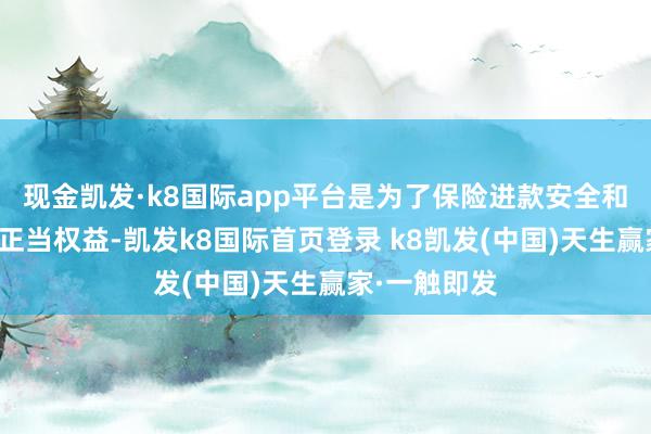 现金凯发·k8国际app平台是为了保险进款安全和收受东谈主正当权益-凯发k8国际首页登录 k8凯发(中国)天生赢家·一触即发