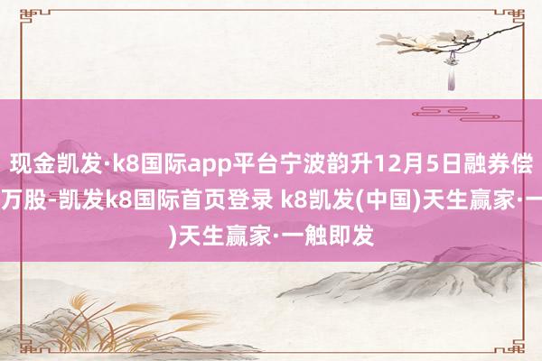 现金凯发·k8国际app平台宁波韵升12月5日融券偿还1.00万股-凯发k8国际首页登录 k8凯发(中国)天生赢家·一触即发