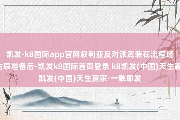 凯发·k8国际app官网叙利亚反对派武装在流程经心经营和万古辰准备后-凯发k8国际首页登录 k8凯发(中国)天生赢家·一触即发